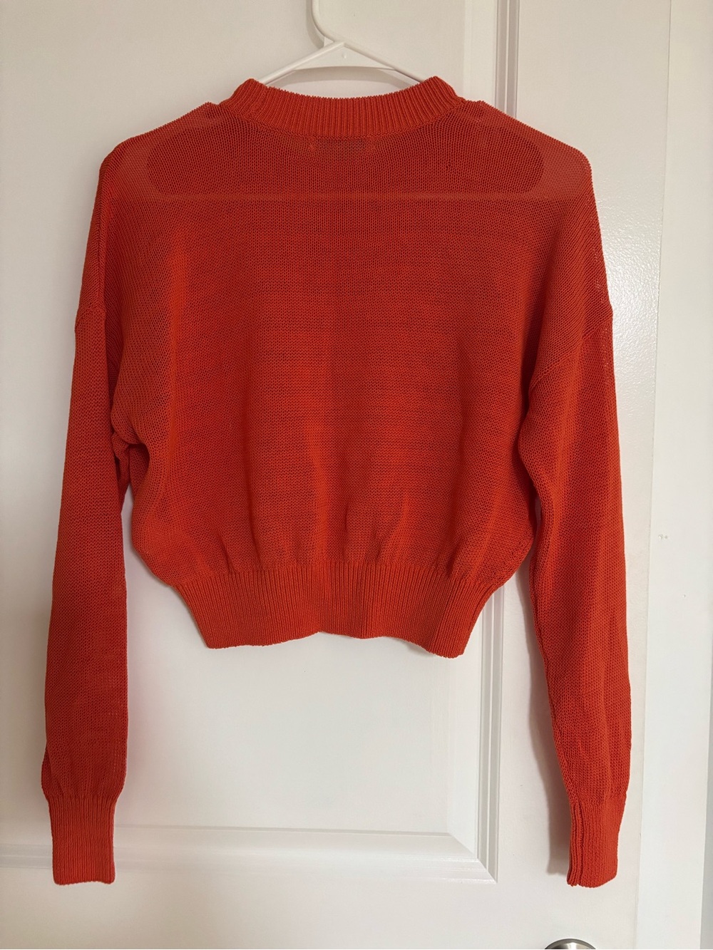 Madewell Cropped Crewneck Sweater in Bright Orange